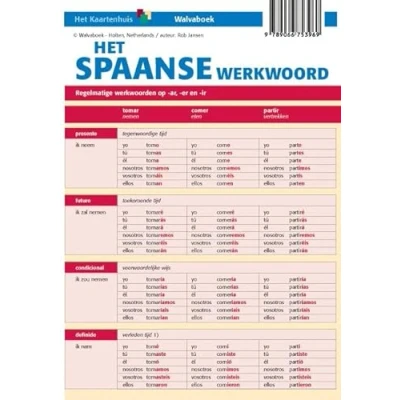 Afbeelding van Taalkaarten Walvaboek Het Spaanse werkwoord