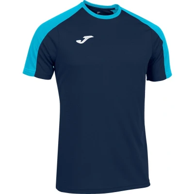 Afbeelding van Joma Eco Championship Shirt Korte Mouw Heren Marine / Fluor Turquoise Maat: XL