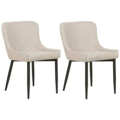 Afbeelding van Beliani EVERLY Eetkamerstoel set van 2 Beige Polyester