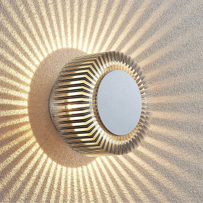 Afbeelding van Lucande LED wandlamp buiten 1licht aluminium geborsteld Inclusief lichtbron