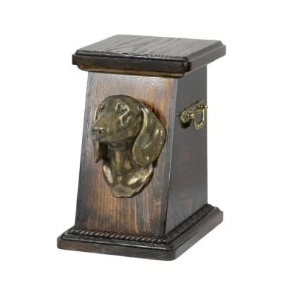 Afbeelding van Elegante teckel urn hond met beeld voor hondenas, ter nagedachtenis