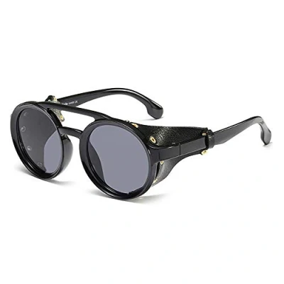Afbeelding van Gothic zonnebril ronde vintage zijschild steampunk retro heren dames, 3