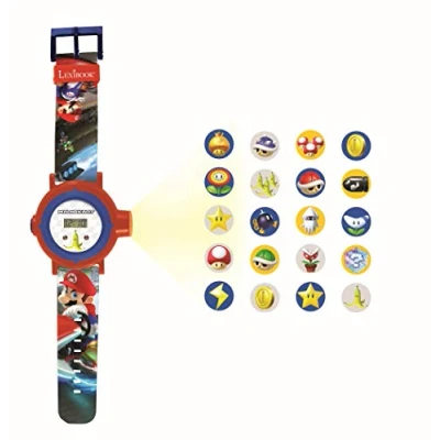 Image de Lexibook Nintendo Schermo Digitale per Orologio a proiezione regolabile 20 Immagini Mario Kart Bambini/Ragazzi Rosso e Blu