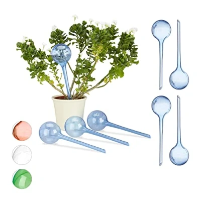 Afbeelding van Relaxdays 8x waterdruppelaar watergeefsysteem plantbewateringssysteem blauw