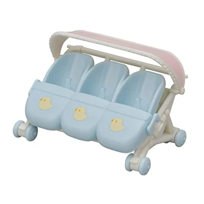Image de Figurine Sylvanian Families La poussette triple