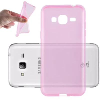 Afbeelding van Cadorabo Hoesje geschikt voor Samsung Galaxy J3 2016 in TRANSPARANT ROZE Beschermhoes gemaakt van flexibel TPU Silicone Case Cover