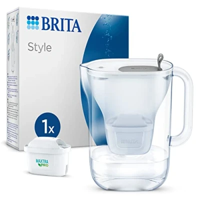 Afbeelding van Brita Style Waterfilterkan Grijs 2.4L 1 MAXTRA PRO AIO Filter Duurzaam verpakt