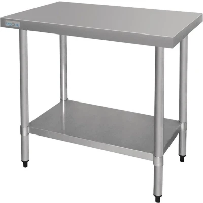 Afbeelding van Vogue RVS werktafel zonder achteropstand 90x90x60cm