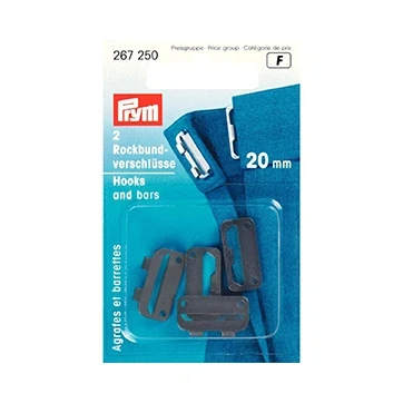 Afbeelding van Prym Rokhaken Zwart 20 Mm 2 Stuks Sluitingen