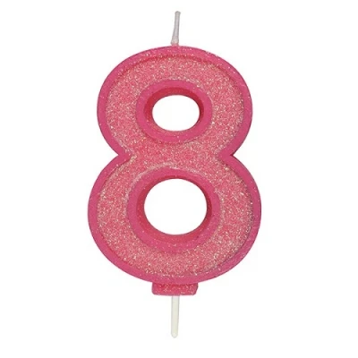 Afbeelding van Culpitt Cijferkaars #8 Roze met Glitter