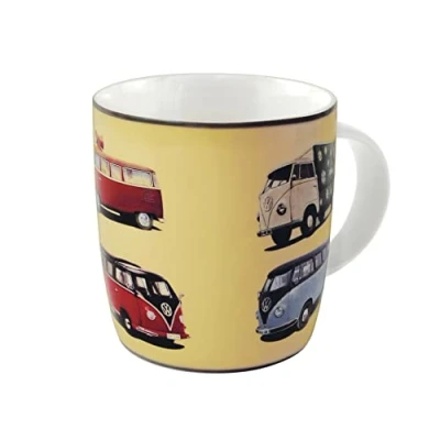Afbeelding van BRISA VW Collection Volkswagen Grote keramische mok voor koffie, thee en cappuccino met Combi T1 Bus design (Combi Parade/Veelkleurig)