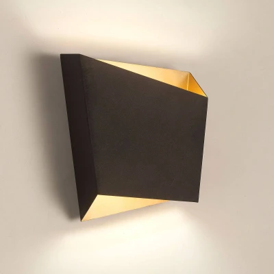 Afbeelding van Asimetric wandlamp van staal, zwart