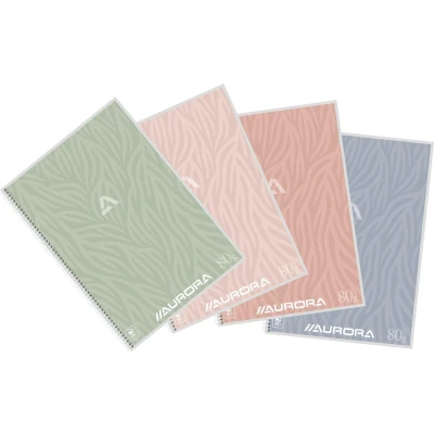 Afbeelding van Schrift Aurora A4 lijn 120blz 80gr spiraal assorti