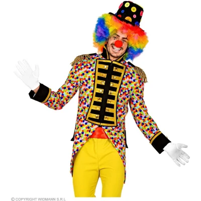 Afbeelding van Widmann Clown &amp; Nar Kostuum Confetti Feest Slipjas Man Multicolor Large Carnavalskleding Verkleedkleding