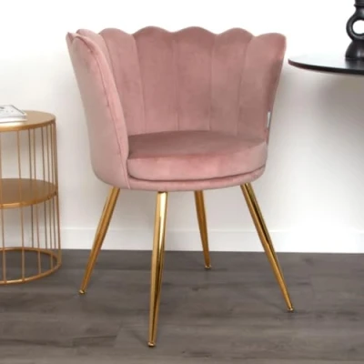 Afbeelding van Milton &amp; Oldbrook Velvet Eetkamerstoel Andria Roze