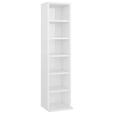Afbeelding van vidaXL Cd kast 21x20x88 cm bewerkt hout hoogglans wit