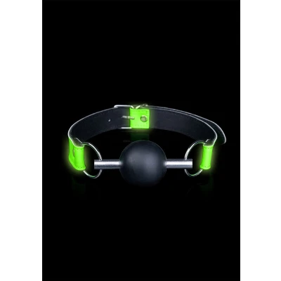 Afbeelding van Solid Ball Gag Glow In The Dark Neon green/Black