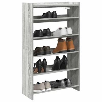 Afbeelding van Schoenenrek 60x25x100 cm bewerkt hout grijs sonoma eikenkleurig