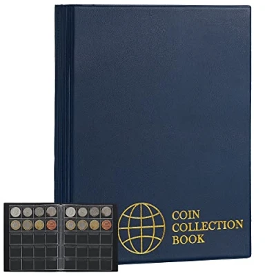 Afbeelding van Uncle Paul Album met 220 hoezen voor munten, 4,5 x cm, notitieboek 10 pagina&#039;s, vak Pruisisch blauw CS0220BL