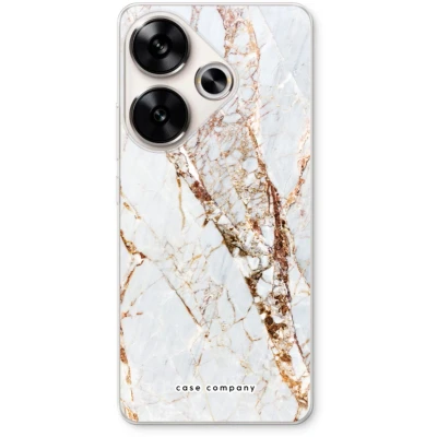 Afbeelding van Case Company® hoesje geschikt voor Xiaomi Poco F6 Goud marmer Soft Cover Telefoonhoesje Bescherming aan alle Kanten en Schermrand