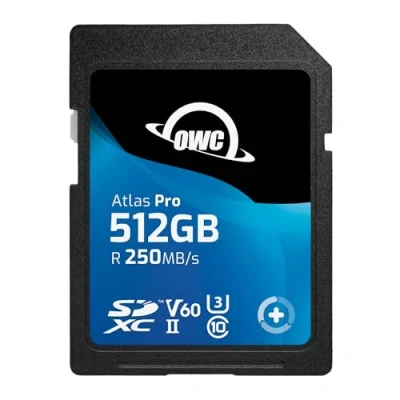 Afbeelding van OWC Atlas Pro SDXC UHS II V60 Media Card, voordelige en hoogwaardige geheugenkaart voor de meest gangbare foto&#039;s video opnames tot 4K (512 GB)