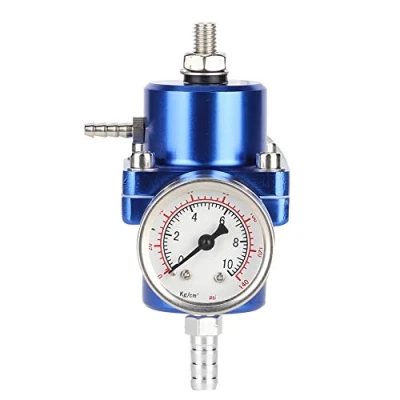Afbeelding van FPR Universele verstelbare brandstofdrukregelaar set met slang 0 140psi aluminiumlegering (blauw)
