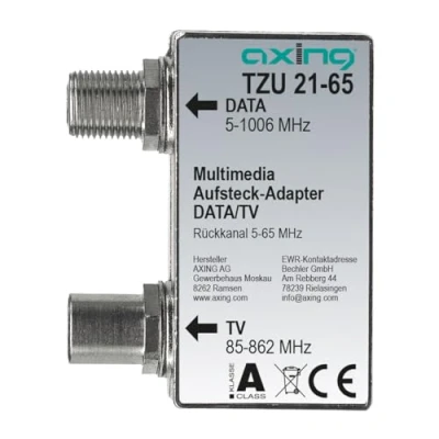 Afbeelding van Axing Multimedia plug on adapter (Originele afstandsbediening), Accessoires voor TV ontvangers, Zilver