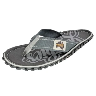 Afbeelding van Gumbies Islander Uniseks flip flops met bovenmateriaal van superzacht katoen en duurzame gerecyclede rubberen zool, gegarandeerd comfort, grijs, 42,5 EU, grijs.
