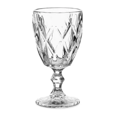 Afbeelding van HOMLA Lunna wijnglazen, set van 4 transparante 310 ml, vintage sapglazen, meerkleurig