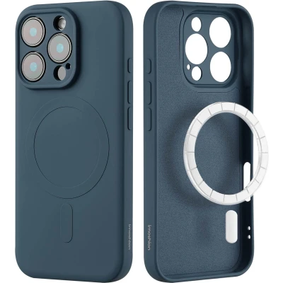 Afbeelding van imoshion Hoesje Geschikt voor iPhone 16 Pro Siliconen Color Backcover MagSafe Donkerblauw
