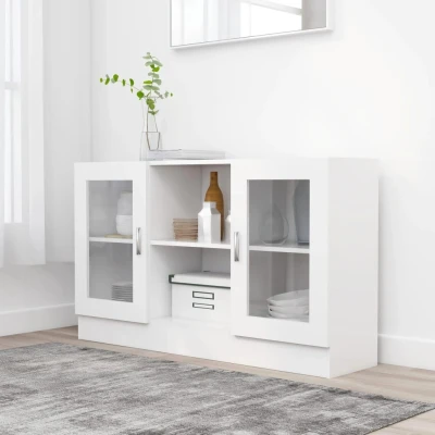 Afbeelding van Vitrinekast 120x30,5x70 cm spaanplaat wit