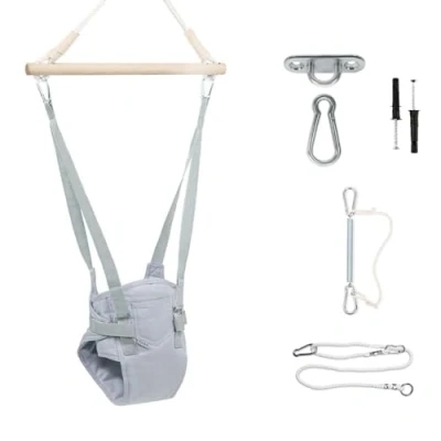 Afbeelding van MAMOI® Baby deurhopser katoenen deur hocker bouncer frame modern design jumper vanaf 6 maanden uitsmijter truien CE 100% ECO Made in EU