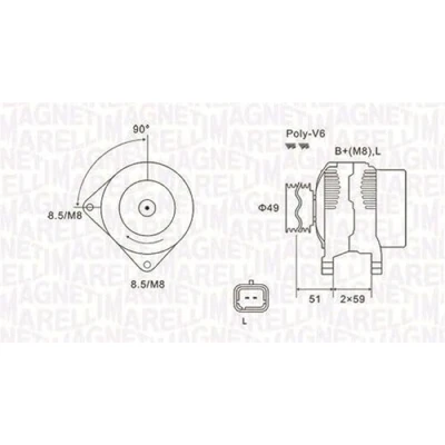 Afbeelding van MAGNETI MARELLI 063731881010 Dynamo / Alternator 14V 120A RENAULT: CLIO 2, MEGANE 3, 3 Grandtour, NISSAN: MICRA DACIA: Logan I Saloon