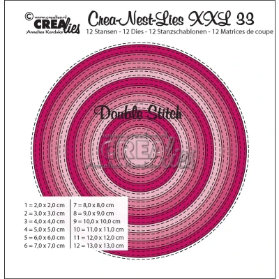 Afbeelding van Crealies Double Stitch Circles max. 13 x cm / CLNestXXL33