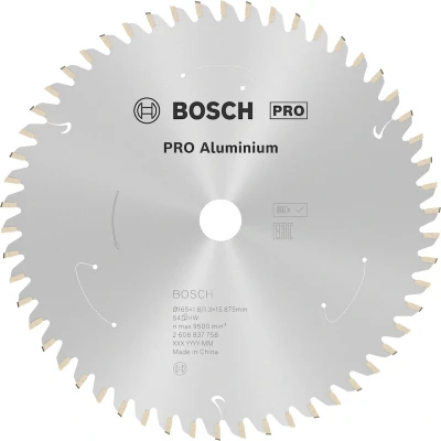 Image de BOSCH 2608837758 lame de scie circulaire Standard pour aluminium scies sans fil 165 x 15.875 1.8/1.3 mm, 54T