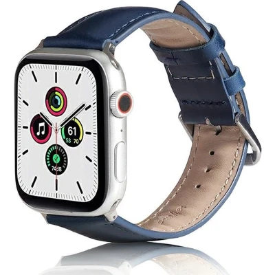 Afbeelding van Beline Apple Watch Leren band 38/40/41mm blauw/blauw