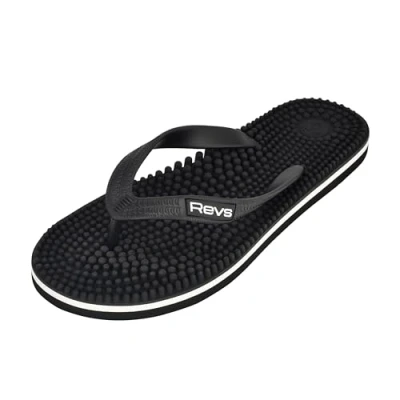 Afbeelding van Revs Reflexologie Massage Teenslippers voor dames, Mat zwart