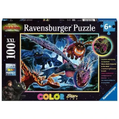 Afbeelding van Ravensburger puzzel Dragons 3 Color Starline Legpuzzel 100 stukjes