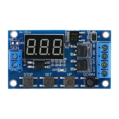 Afbeelding van Programmeerbare timermodule DC 5 V 36 met zelfontspanner relais en digitaal led display, microcontroller voor timer