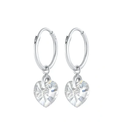Afbeelding van Elli Hoops Heart Oorbellen, Dames, Maat: One Size, Silber