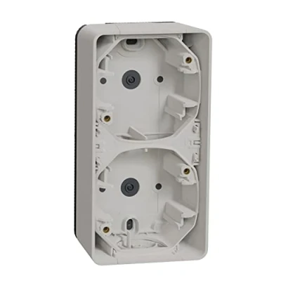 Afbeelding van Opbouwbehuizing 2 voudig Verticaal Opbouw Polarwit Mureva Styl Schneider Electric MUR39912