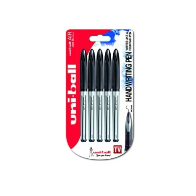 Afbeelding van Uniball Air UBA 188 L balpen, permanente inkt, vulpenpunt, zwart, 5 stuks