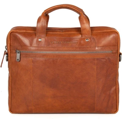 Afbeelding van Spikes &amp; Sparrow Leren Laptoptas 15 inch 24244 Brandy