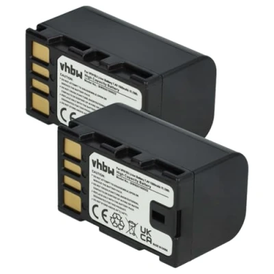 Afbeelding van 2 Batteries 1400mAh (7.2V) pour caméscope JVC GS TD1EU remplace BN VF815, VF815U, VF808, VF808U, VF823, VF823U.
