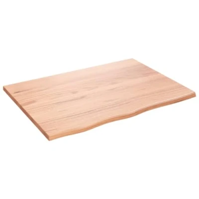 Afbeelding van Tafelblad 80x60x2 cm behandeld massief eikenhout lichtbruin