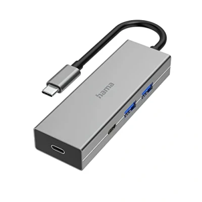 Afbeelding van Hama USB 3.2 Gen 1 hub 4 poorten Met snellaadpoort, C stekker Grijs