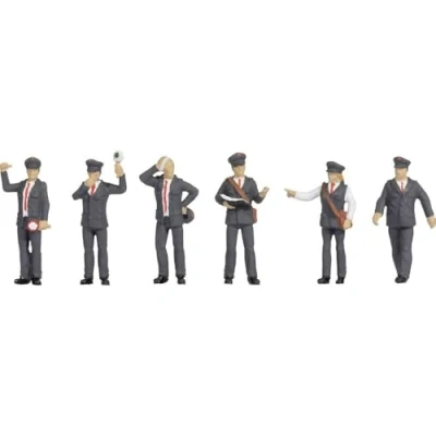 Afbeelding van NOCH H0 figurines d&#039;agents ferroviaires autrichiens, ensemble de chemin fer, colorées à la main pour le modèle piste