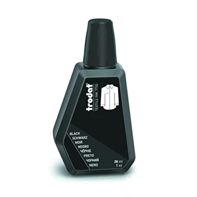 Afbeelding van Trodat Textielinkt 7750A zwart voor het markeren van kleding, 28 ml