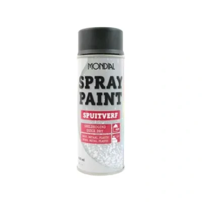 Afbeelding van Mondial Spray paint RAL 9005 zijdeglans zwart 400ml