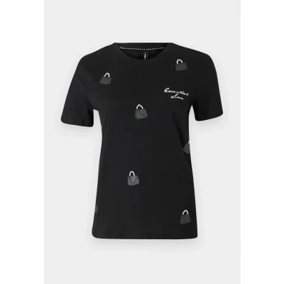 Afbeelding van ONLY Onlkita LIFE Tshirt print black, Dames, Maat: XS, Black